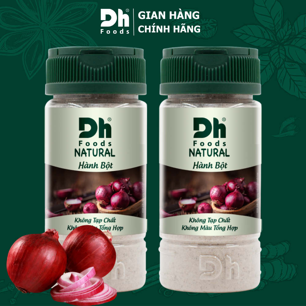 Natural Hành bột Dh Foods hũ 40gr - 100% bột hành tím nguyên chất, gia vị tăng sức đề kháng và nấu ăn tiện lợi