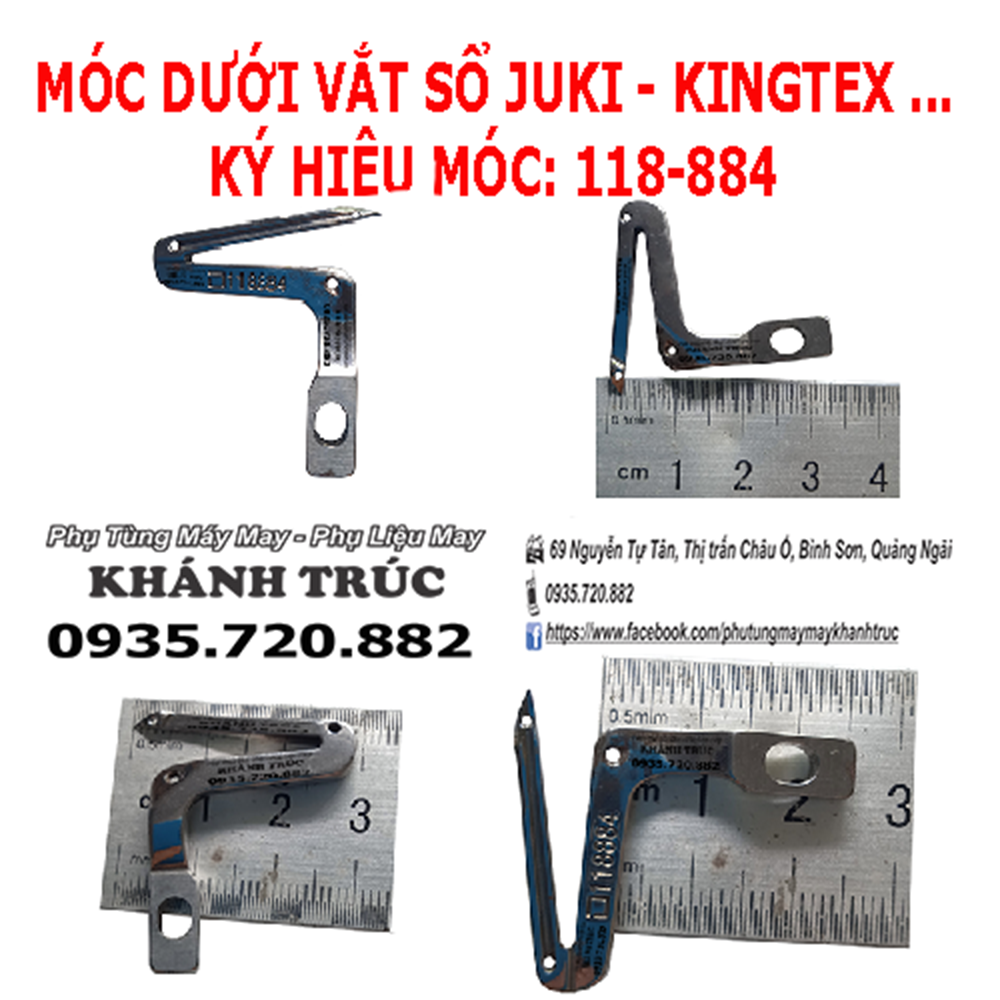 118-884 móc dưới máy vắt sổ công nghiệp juki mo2500
