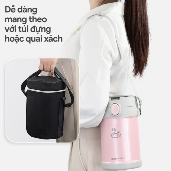 Bộ Hộp Cơm Giữ Nhiệt 2GOOD Lunch Box HC01, HC02, Kèm Muỗng và Đũa Inox 304, Bảo hành giữ nhiệt 5 năm