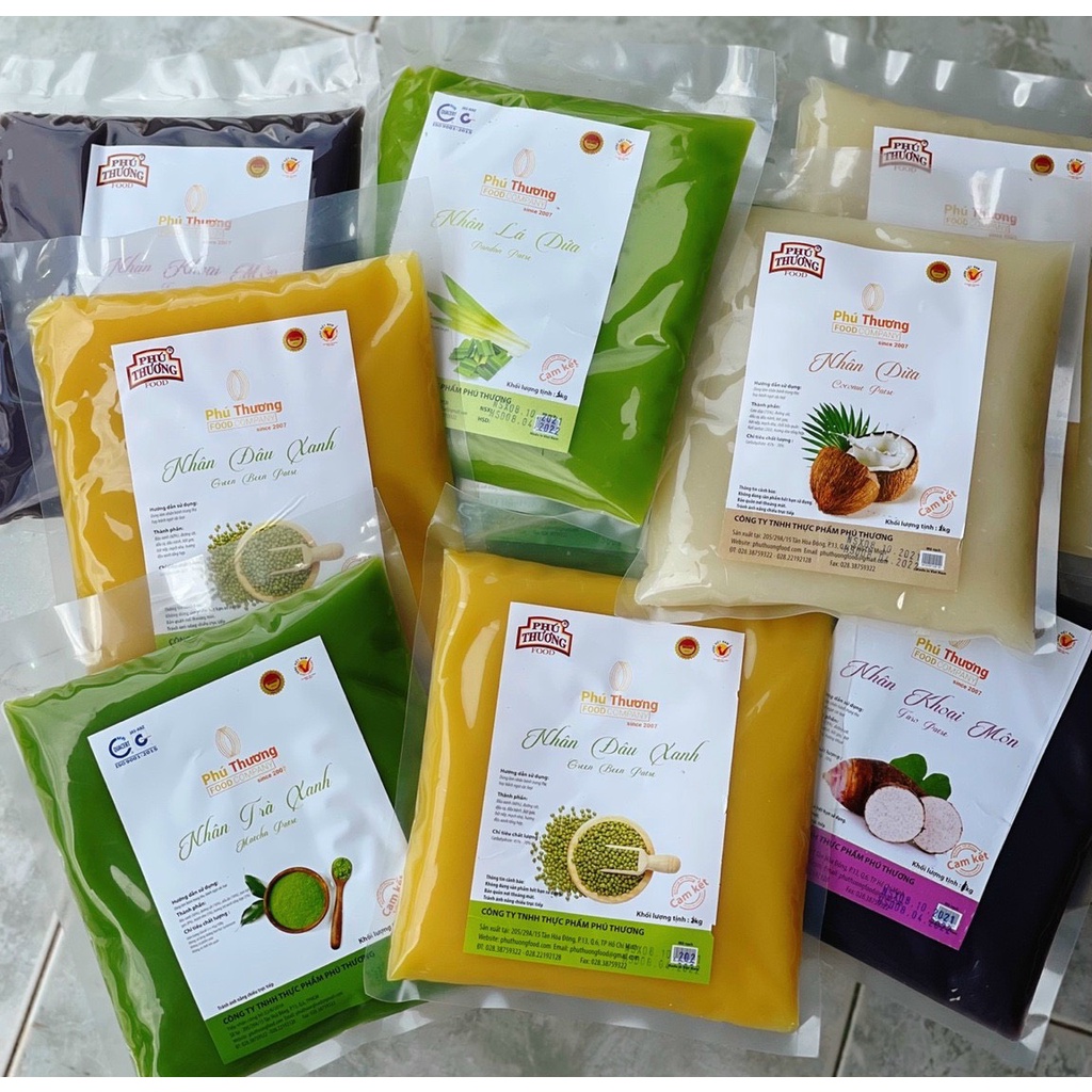 Nhân bánh trung thu,bánh ngọt sên sẵn Phú Thương đặc biệt đủ loại nguyên liệu làm bánh trung thu