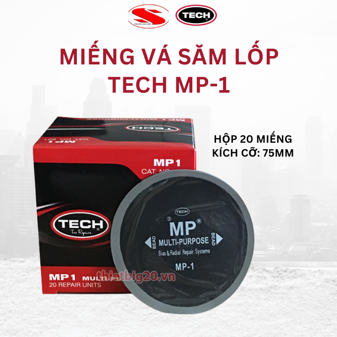 HỘP 20 MIẾNG VÁ LỐP XE TECH MP-1 (BIAS/RADIAL, 75MM)