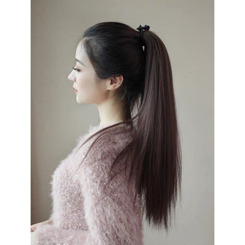 Tóc giả cột cao cấp💖Tóc giả buộc thẳng đuôi dài