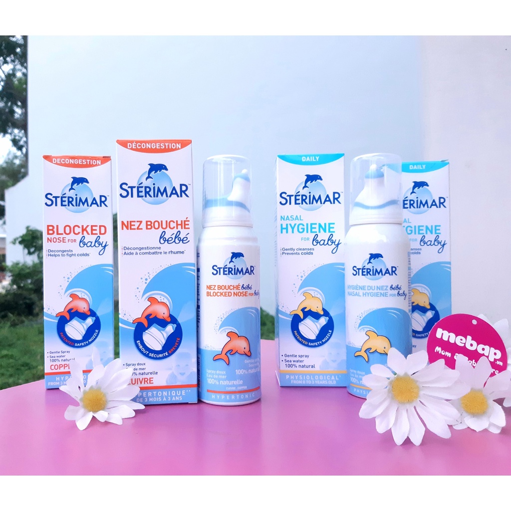 XỊT MUỐI BIỂN STERIMAR CÁ HEO MÀU CAM CAM PHÁP 100ML