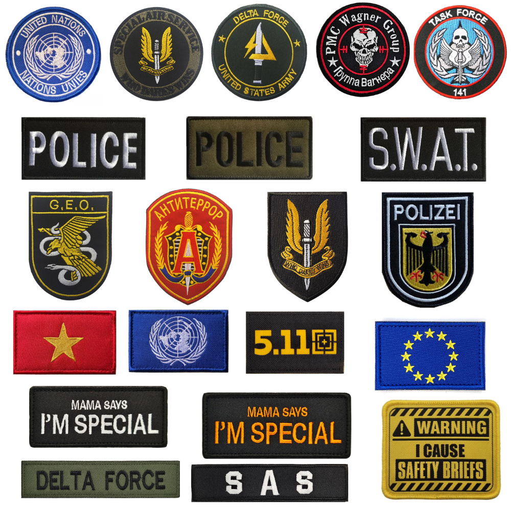 Embroidered Fabric Velcro Patches, Patches for Shirts, Backpacks, Hats