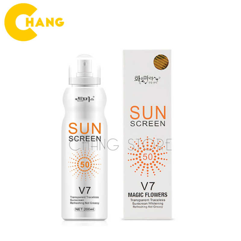 Kem chống nắng toàn thân SPF 50+ Sun Screen V7 Hàn Quốc 180ml, Xịt chống nắng  body V7chống nắng cực kỳ hiệu quả, chống tia cực tím, tia UV cao cấp