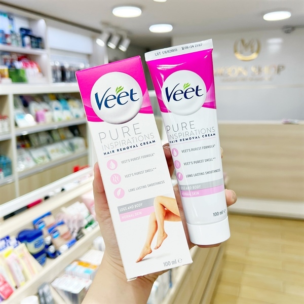 8/2026 - Kem Tẩy Lông VEET Pháp 100ML Cho Da Thường (Màu Hồng)