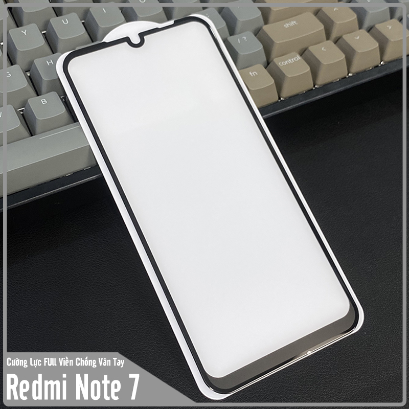 Cường lực nhám cho Xiaomi Redmi Note 7 - Note 7 Pro hạn chế vân tay Full viền Đen