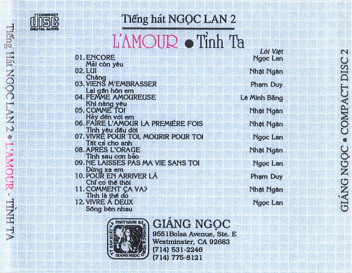 [MDCD] Bộ 3 Đĩa CD Ngọc Lan tuyển chọn 2
