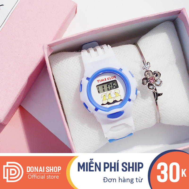 Nơi bán Đồng hồ trẻ em, chạy điện tử, icon thú hoạt hình dễ thương, dây nhựa mềm dẻo siêu bền DONAI.C138