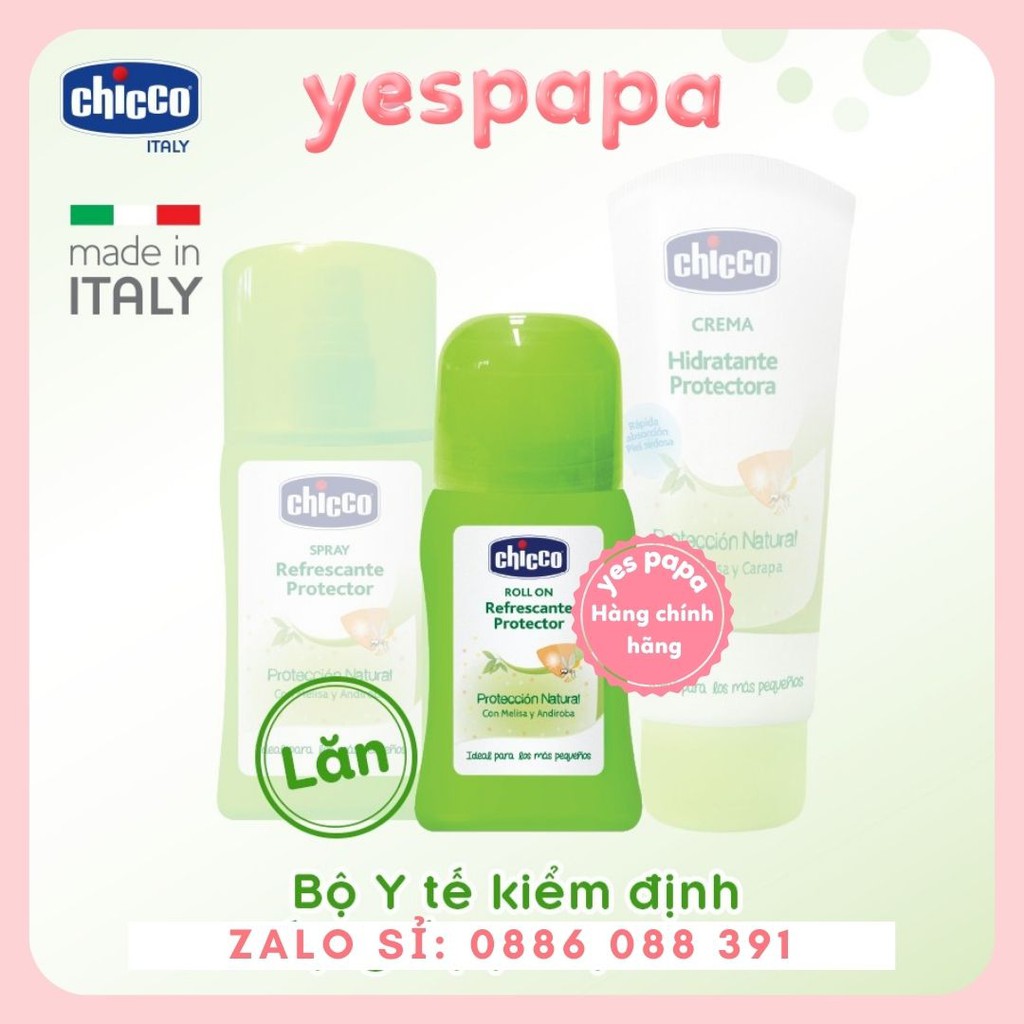 [HÀNG CHÍNH HÃNG] Xịt/kem/lăn chống muỗi và côn trùng đốt Chicco