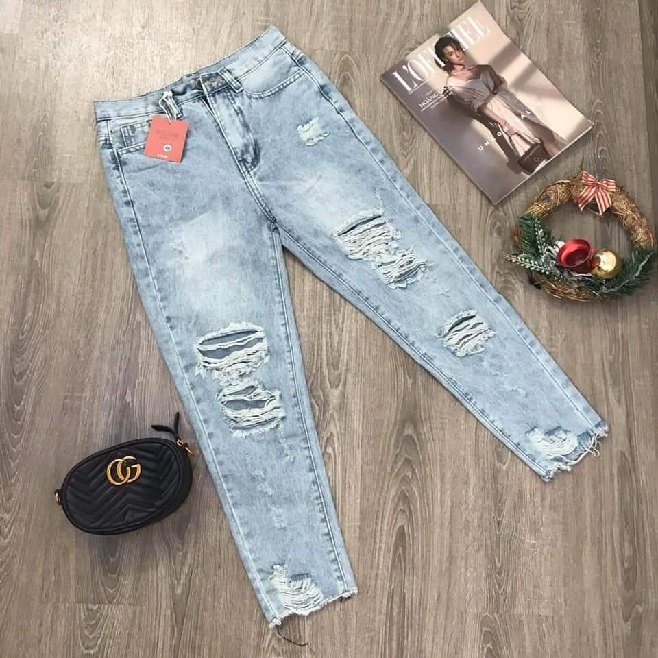 QUẦN JEAN NỮ BAGGY RÁCH NHIỀU 3088 ZZ02