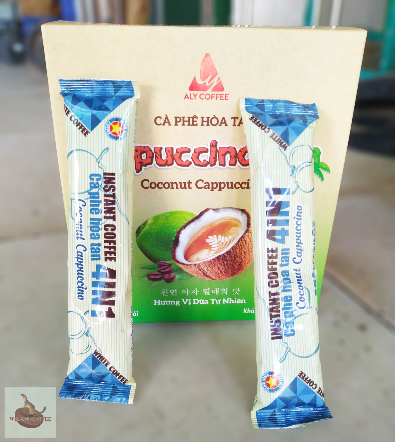 Combo 2 hộp ( 36 gói x 16g ) - Cà Phê Dừa Hòa Tan Cappuccino
