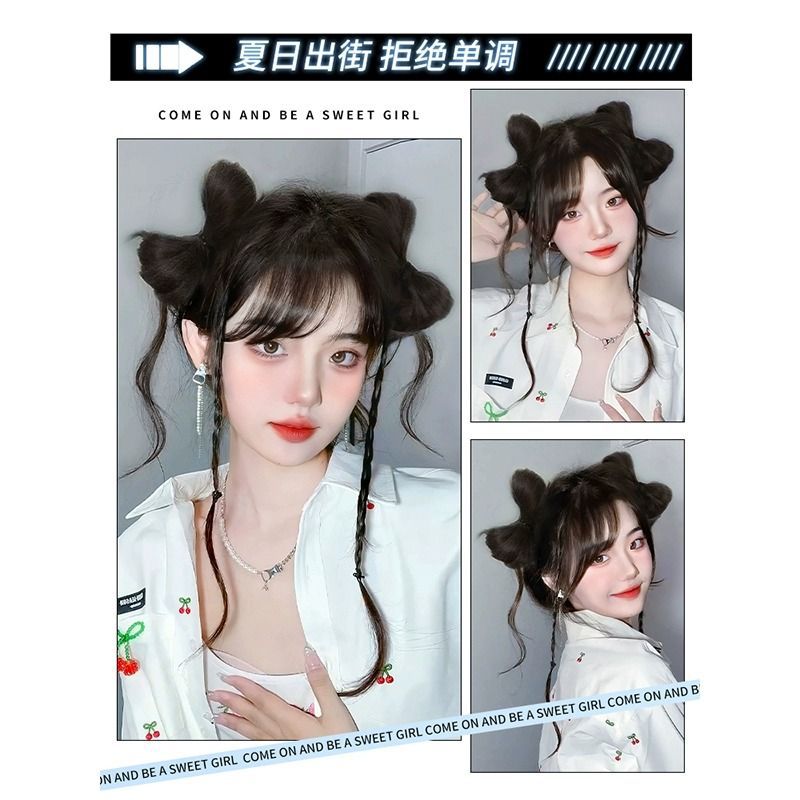 Tóc giả Nữ Nơ Tóc Búi Tóc Mở Rộng Tóc Dễ Thương Cho Bé Gái