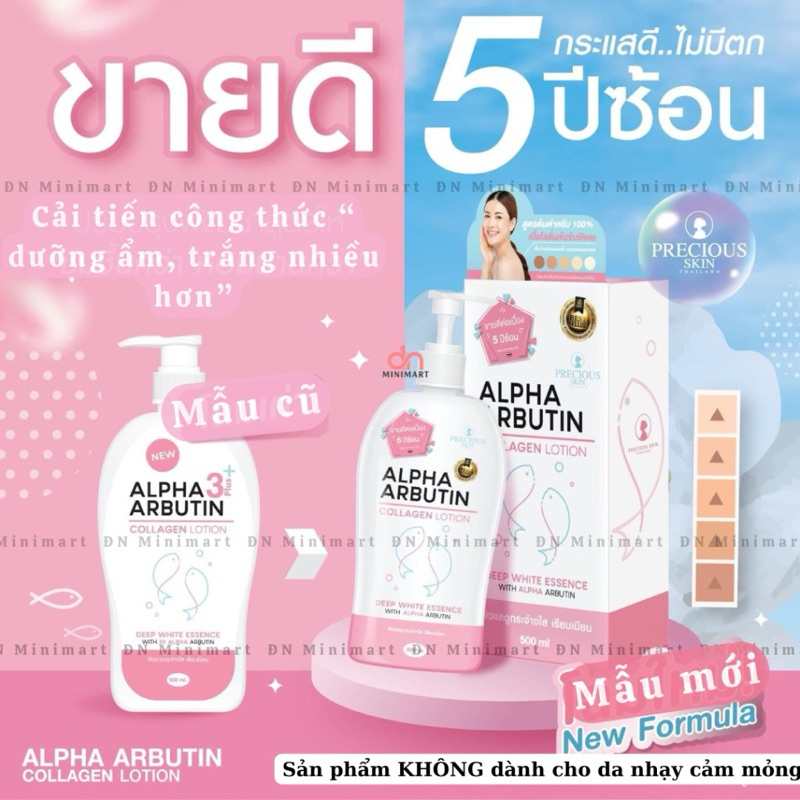 Sữa Dưỡng Trắng Da Alpha Arbutin Collagen Lotion 500g - Chăm Sóc Cơ Thể Cao Cấp