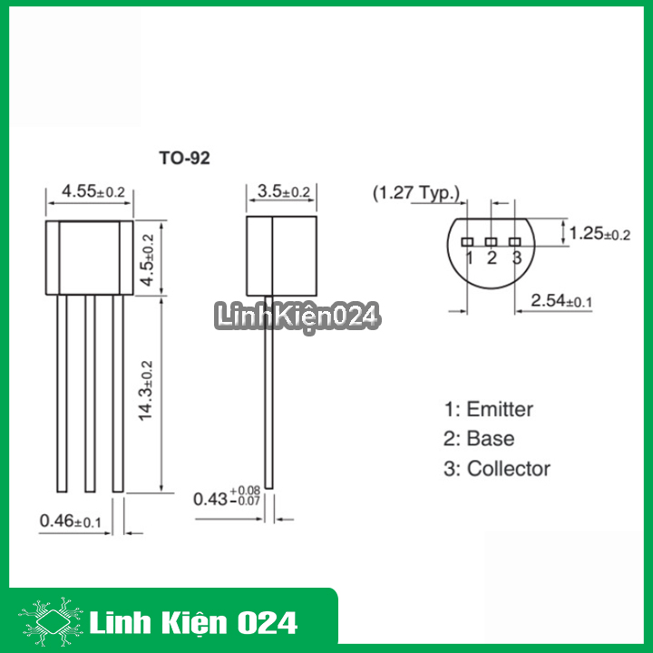 Combo 10 Sản phẩm BC557 TO-92 TRANS NPN 0.1A 45V