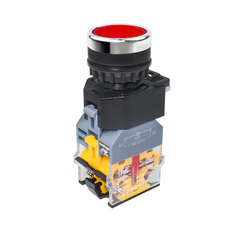 Nút nhấn có đèn tự giữ LA38 phi 22 xanh, đỏ