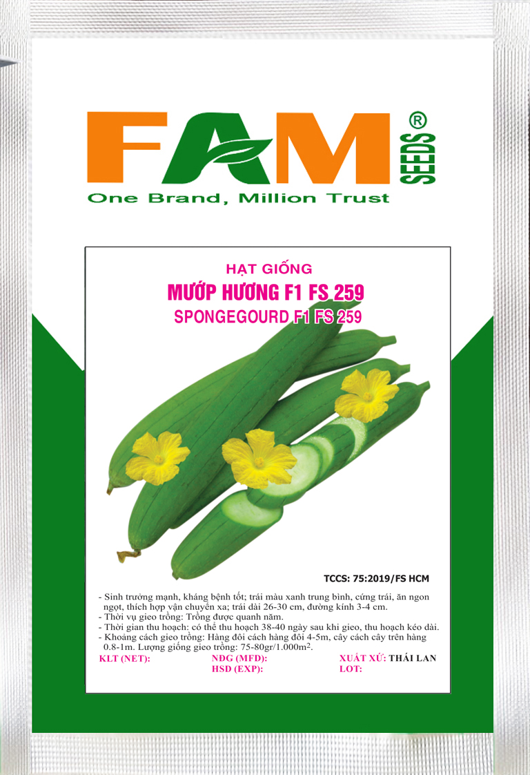 [HCM]Hạt Giống Mướp Hương F1 FS 259 (Xanh Đậm) - Gói 100 hạt