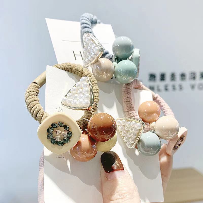 Set 5 Dây Buộc Tóc Cao Cấp Hàn Quốc (Hàng nhập khẩu) - Sang trọng dễ thương mẫu đẹp chất liệu dây buộc cao cấp mềm co giãn tốt không kén tóc - Dây cột tóc cột tóc nữ chun buộc tóc thun buộc tóc