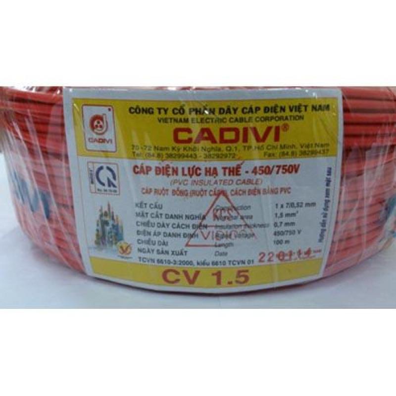 Bảng giá Dây cáp điện CADIVI CV1,5 mm2 - 100mét