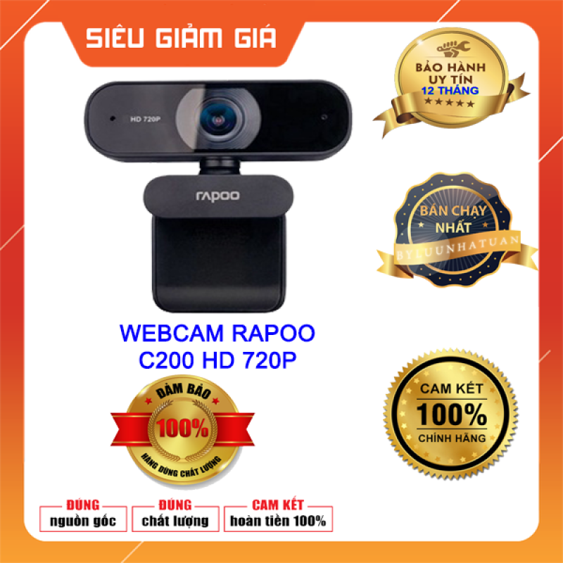 Bảng giá Webcam Rapoo C200 HD 720p Chính Hãng Siêu Nét Phong Vũ