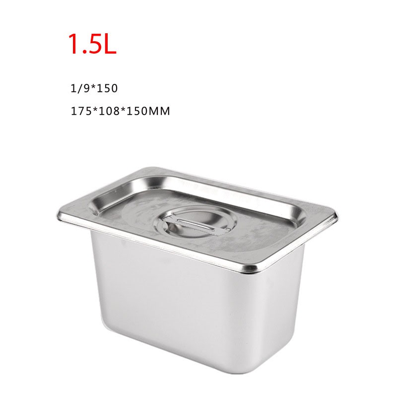 Khay Inox Đựng Thực Phẩm Đựng Thạch Topping Size GN 1/9