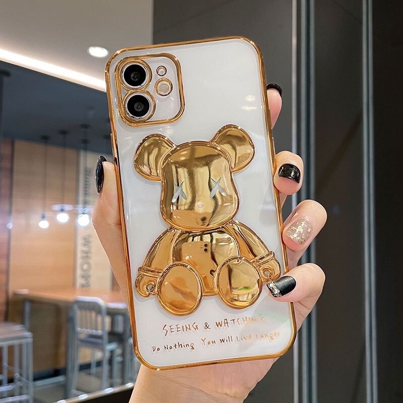Ốp Silicon Gấu Bear Brick trong suốt ip13/ ip13pro/ ip13pro max