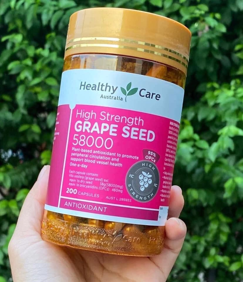 200 viên - Healthy Care Grape Seed 58000 200 Capsules