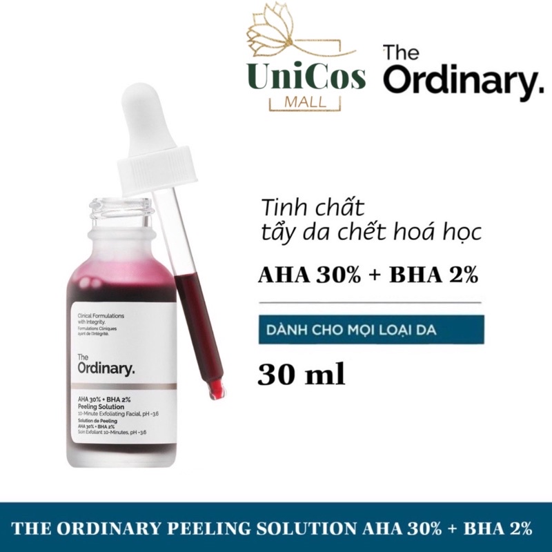 The Ordinary AHA 2 % + BHA 2% Peeling Solution 30ml - Serum The Ordinary tẩy da chết sinh học 30ml