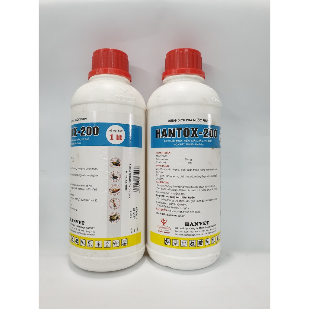 Hantox 200 Chuyên gia diệt Muỗi ruồi, kiến gián, diệt ve bọ chét và côn trùng gây hại cho người và gia súc