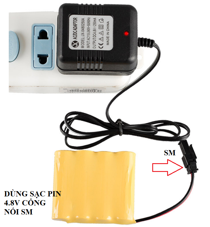 Củ sạc pin 4.8v cổng nối SM