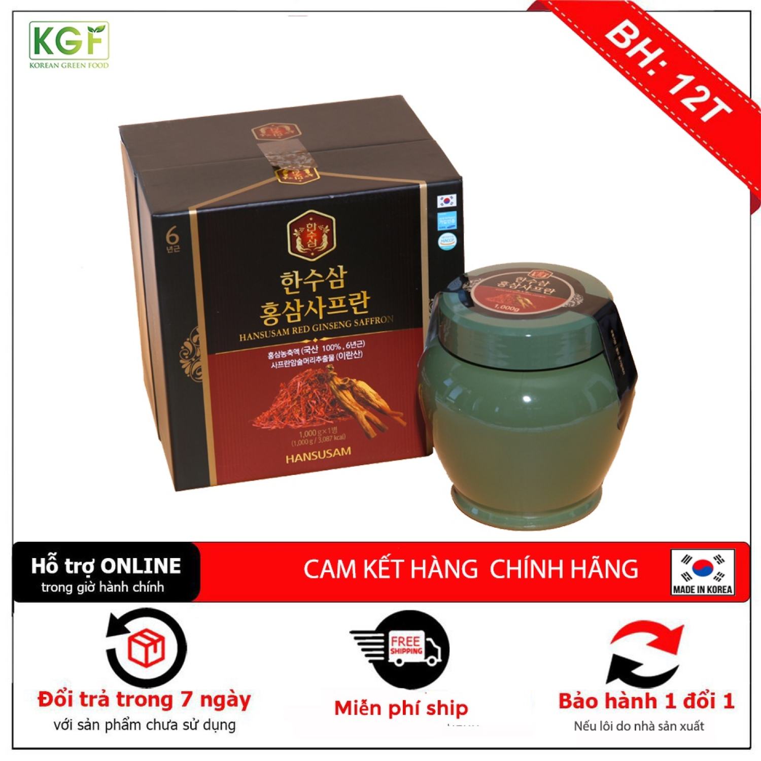 Cao Hũ Hồng Sâm Safron Hũ 1000g