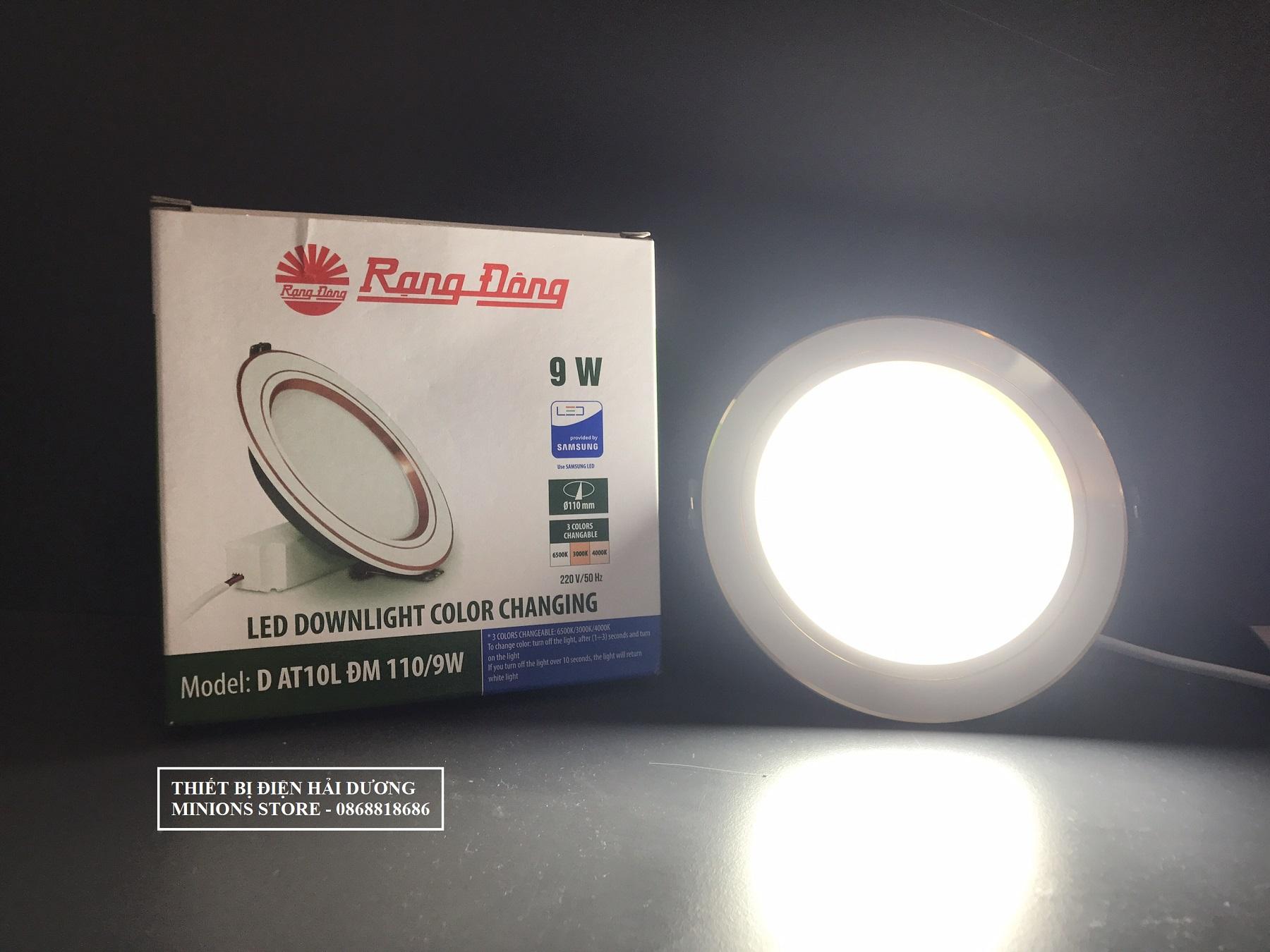 Combo 4 Đèn LED Downlight 3 chế độ Rạng Đông D AT08L ĐM 110/9W (Viền Trắng/Viền Vàng)