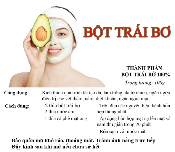 [HCM]Bột trái bơ nguyên chất handmade (50g~100g)