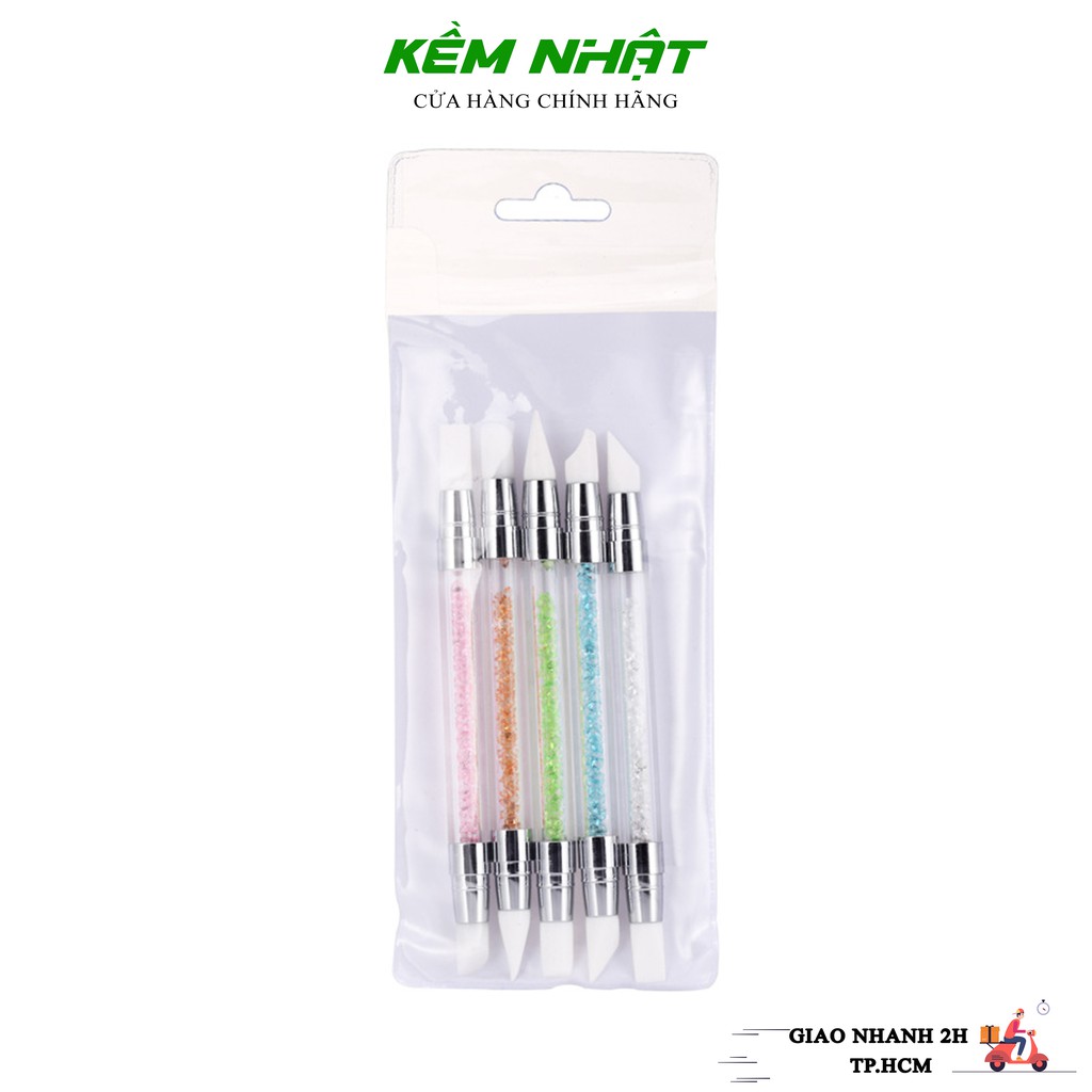 [HCM]Set Bút Silicon Cán Đá 2 Đầu Dùng Đính Đá - Nặn Hoa - Dán Foil