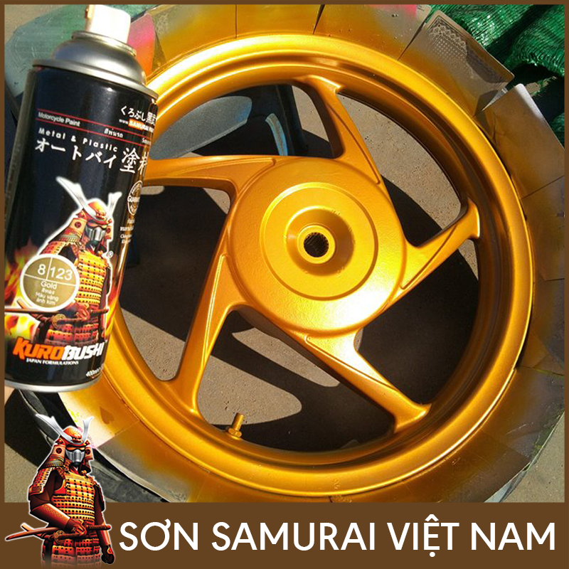 Sơn samurai vàng ánh kim 123 - Combo màu vàng 123 sơn xịt samurai