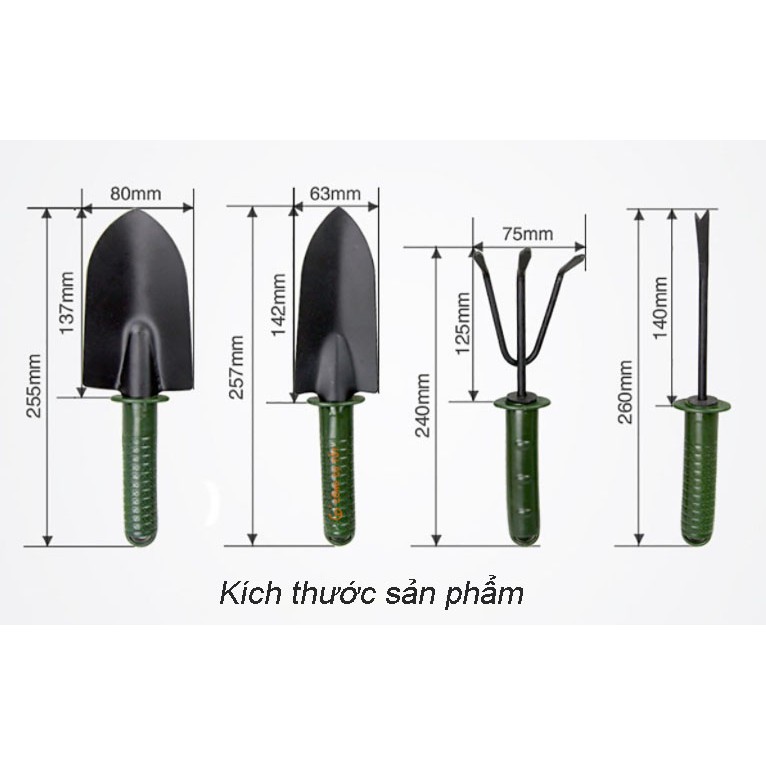 Bộ Dụng Cụ Làm Vườn Chăm Sóc Cây Cảnh Mini 4 Món