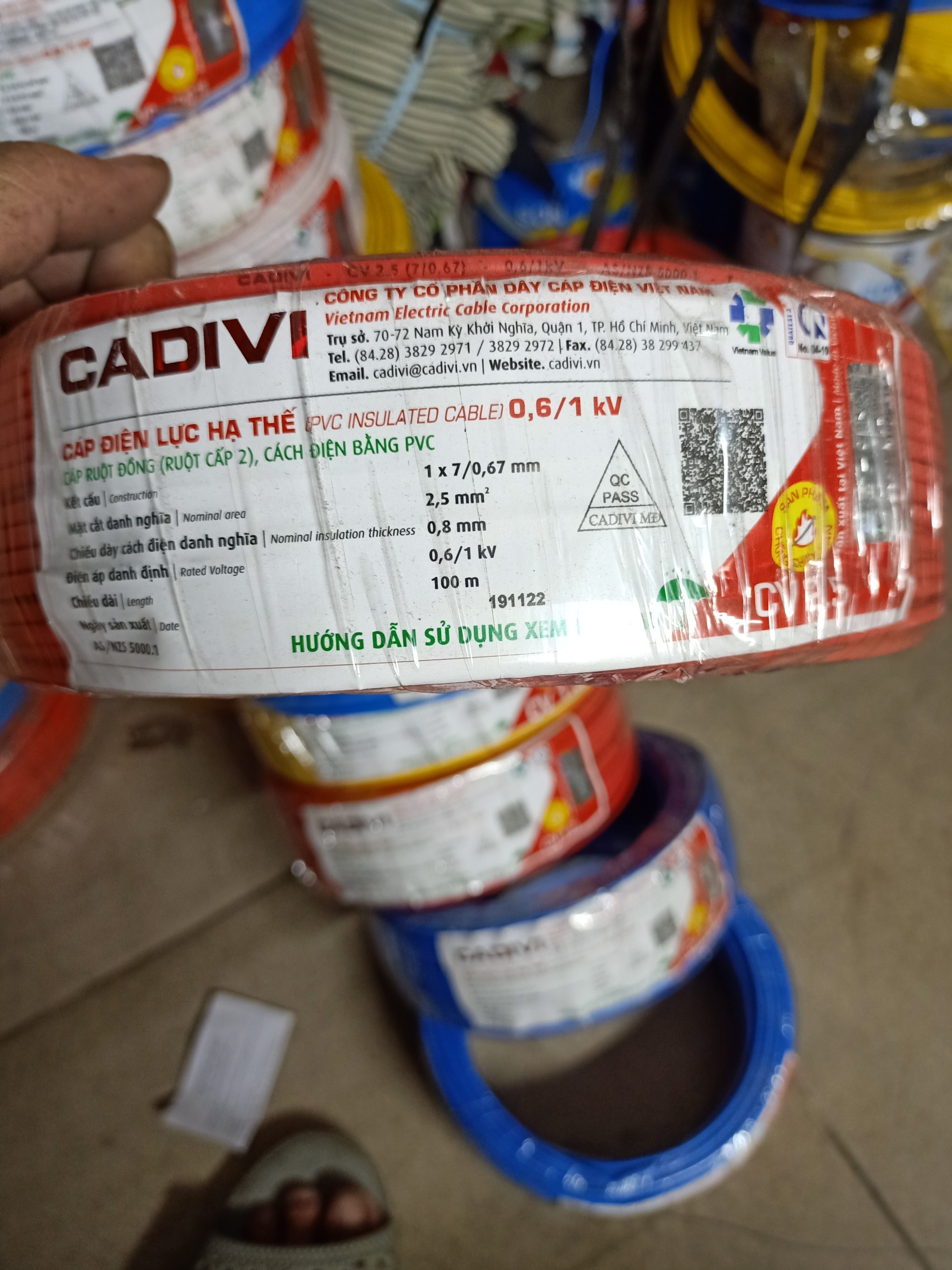 DÂY CÁP ĐIỆN CADIVI 2.5