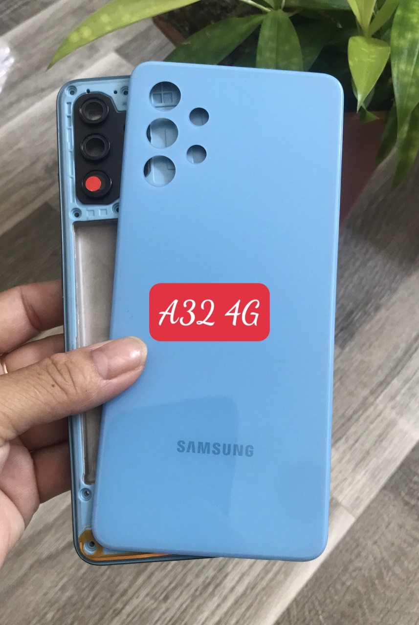 Bộ Vỏ sườn samsung A32 (4G) ( bộ gồm lưng. sườn.khung xương, phím. kính camera)