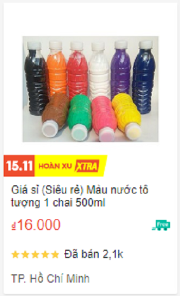 1 Bộ màu tô tượng 10 chai 500ml