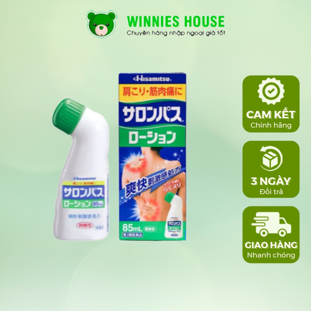 Dầu lăn xoa bóp Salonpas Hisamitsu - Chai lăn giảm đau xương khớp nội địa Nhật 85ml
