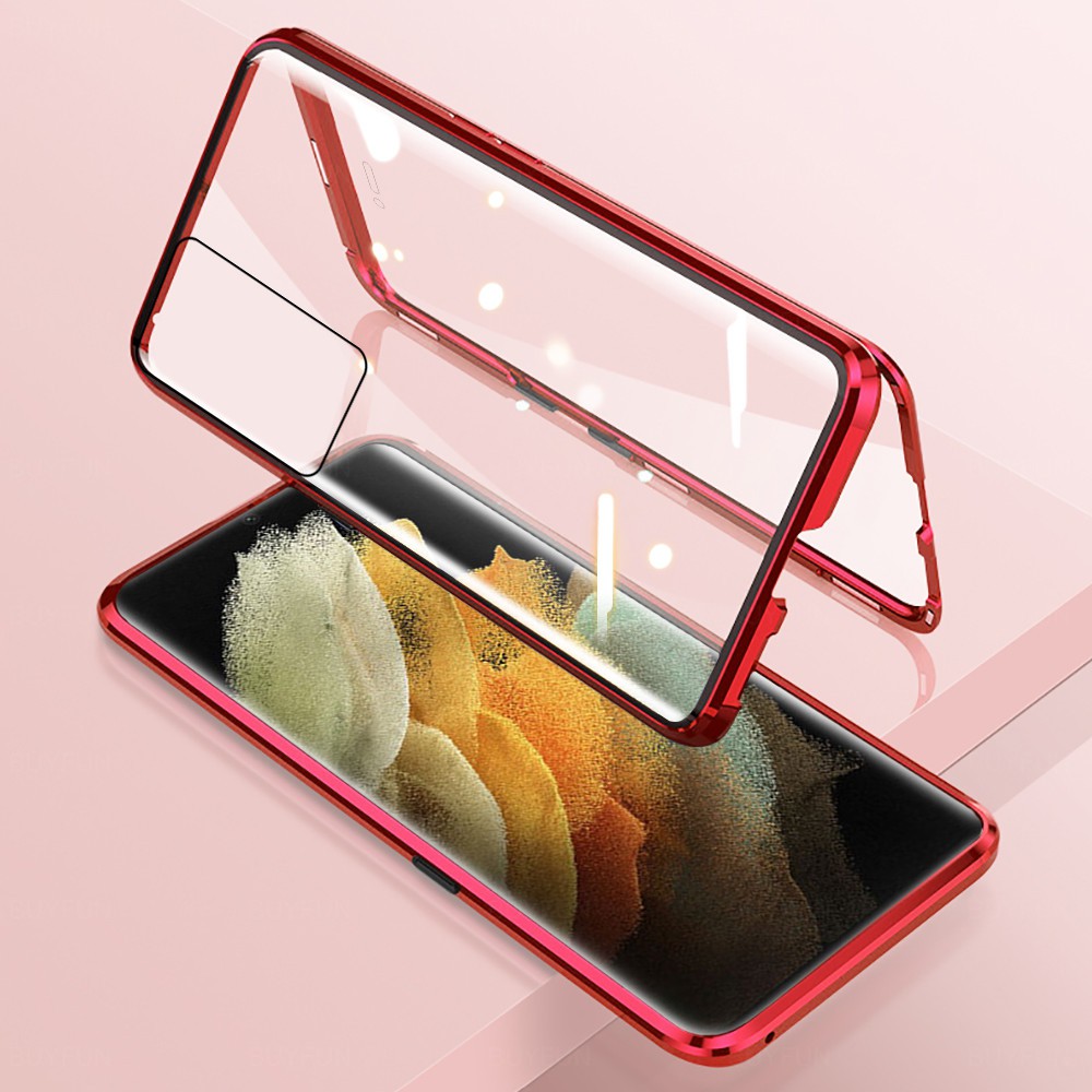 Samsung galaxy s21 s22 s23 plus ốp điện thoại lật kính hai mặt siêu mỏng ốp cứng bảo vệ toàn bộ 360 ° bằng kim loại từ tính