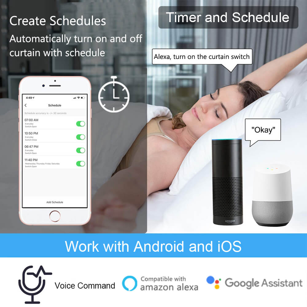 Động cơ rèm Tuya Wifi /Zigbee Hỗ trợ Google/Alexa - hỗ trợ remote RF
