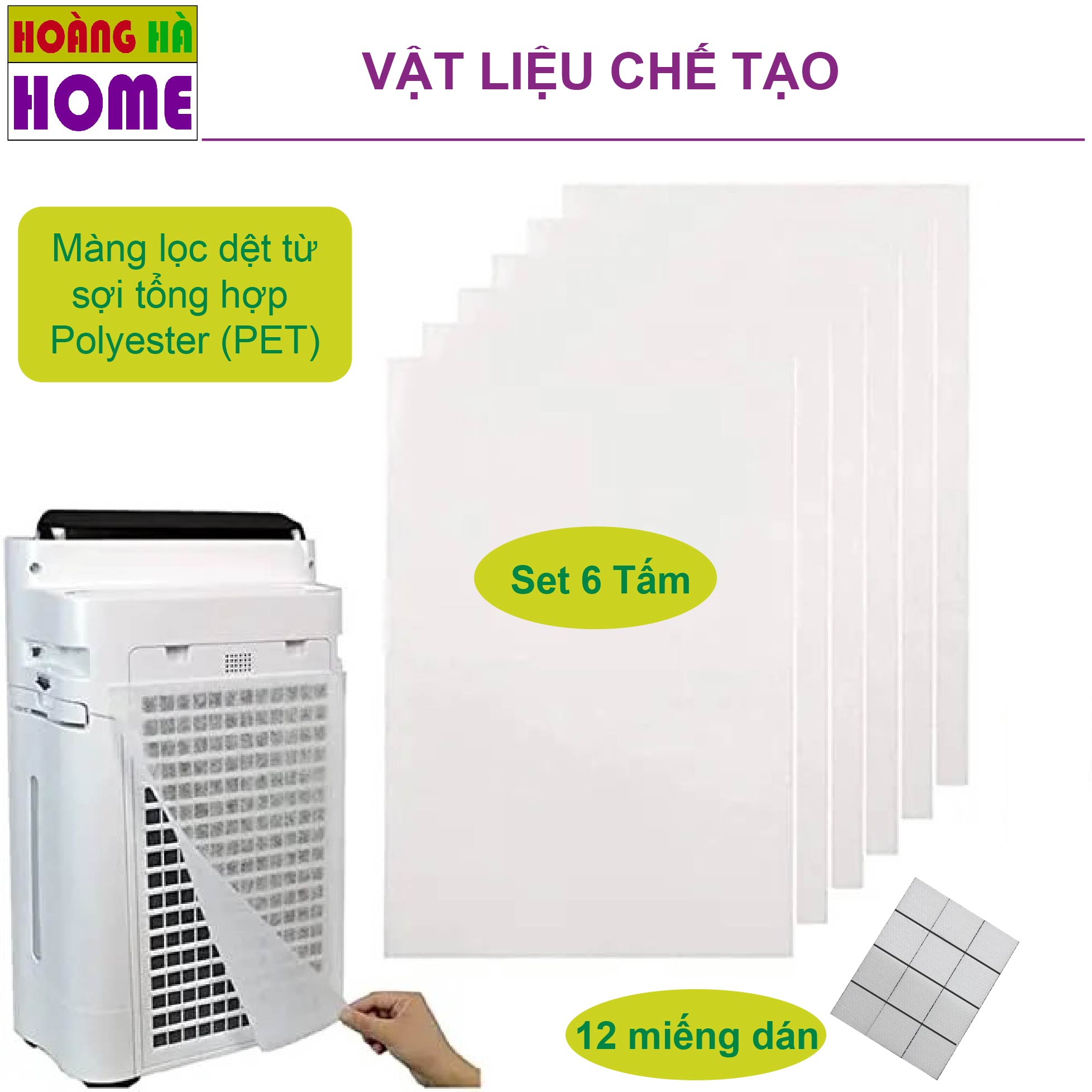 Màng lọc thô sharp, màng lọc không khí sharp (Set 6 tấm)