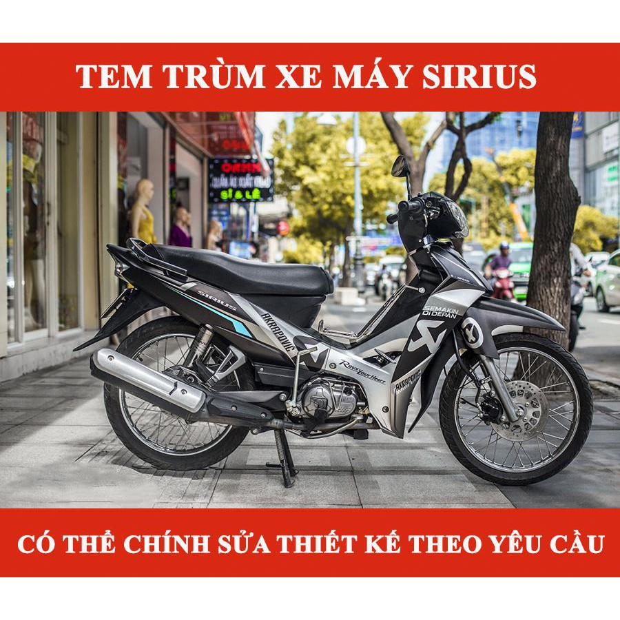 Tem trùm Sirius đen xám rc, team trùm sirius đẹp, độ tem sirius, tem dán xe máy sirius, decal sirius, tem trùm sirius rẻ đẹp