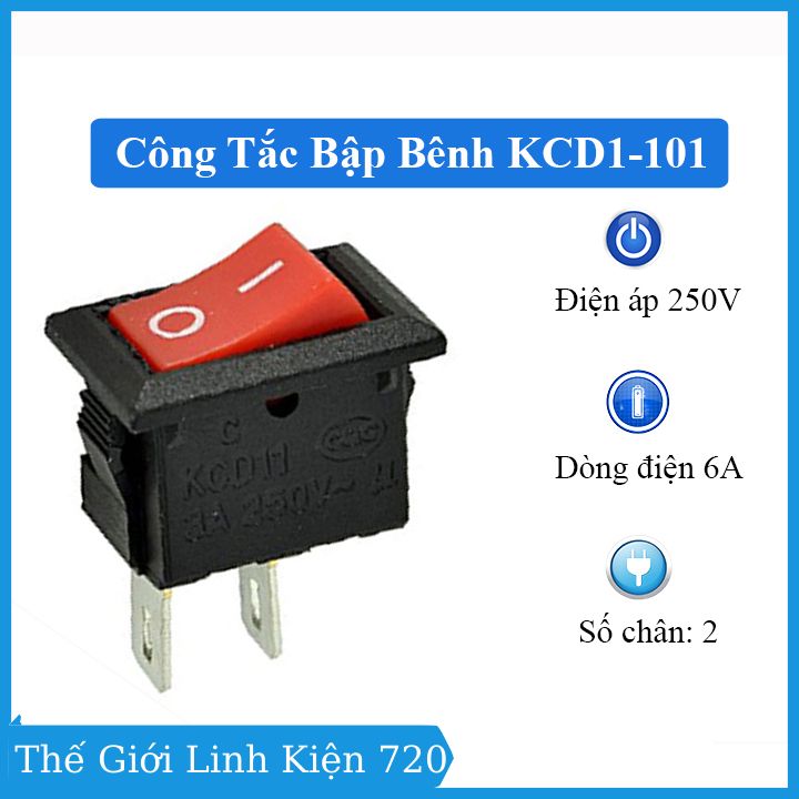 Công tắc bập bênh kcd1-101 2 chân 250v 6a