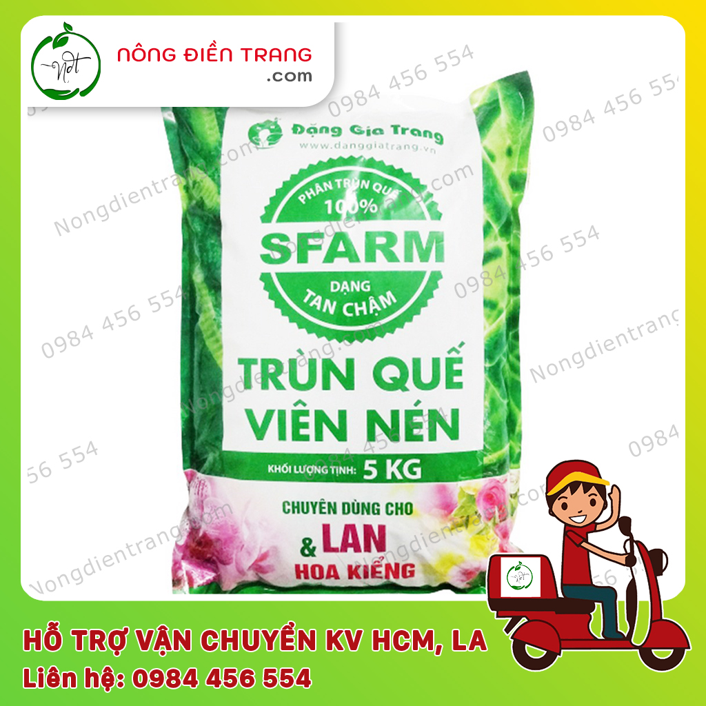 [HCM]Phân trùn quế hữu cơ Sfarm 5kg dạng viên nén bao cho hoa lan chất liệu nguyên chất 100% đã qua giảm ẩm sàng lọc và ray mịn tăng hiệu quả sử dụng giảm thất thoát khi bón.
