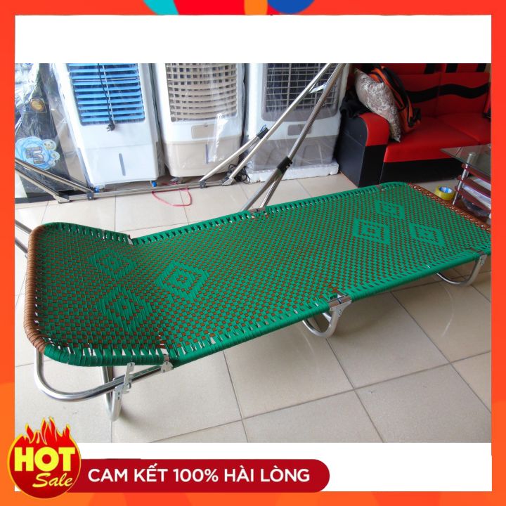 Giường gấp khung inox đẹp (giao màu ngẫu nhiên)
