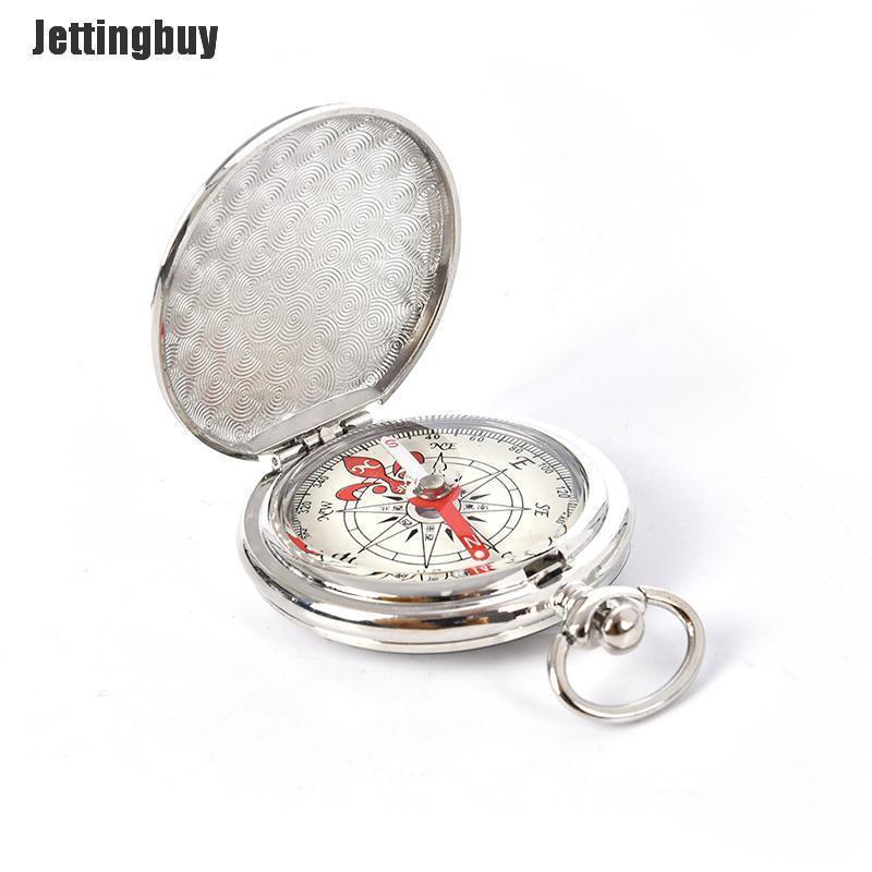 Jettingbuy Pocket Watch Flip Compass Portable Hiking Navigation Compass Compass Keychain