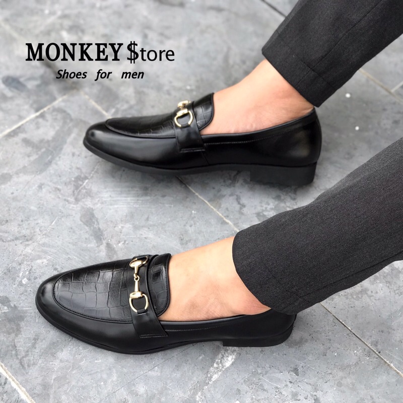 {XẢ KHO 6 NGÀY} Giày Lười Nam Da mềm Dập Vân Cá Sấu ✅ Băng Chuông Thời Trang 🎁 Đế Cao Su Đúc Cao 3cm ✅ Mã K1868