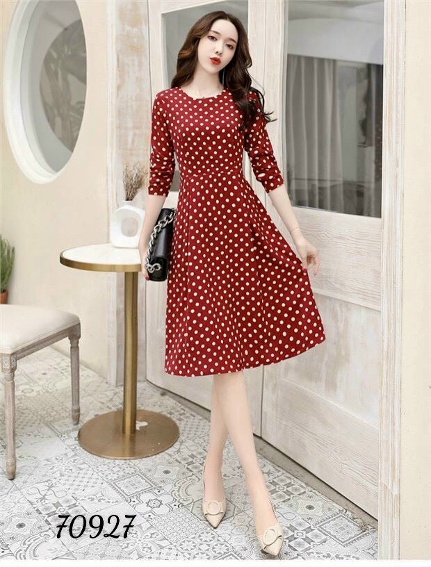 [SIÊU SALE] ĐẦM DỰ TIỆC CHẤM BI XINH MỚI NHẤT HIỆN NAY